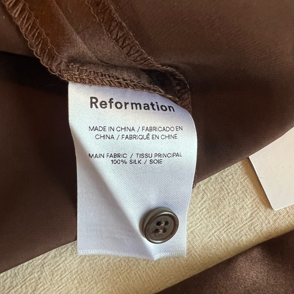 Reformation Brown Satin Mini Dress - Picture 8 of 9